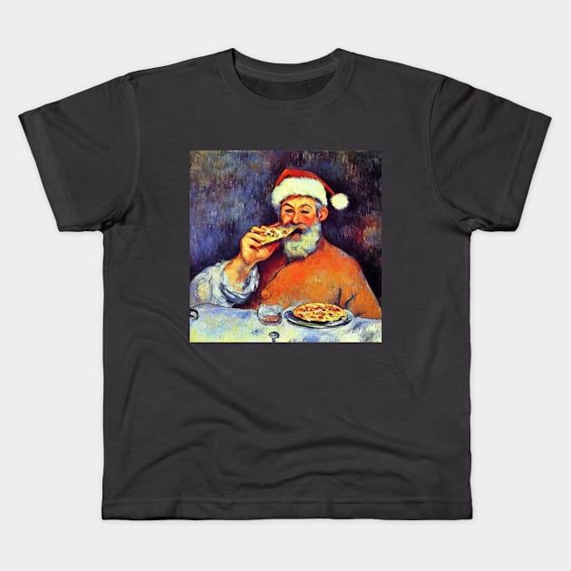 Santa is hungry for pizza Kids T-Shirt by PMM